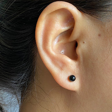 Black Ball Ear Studs (5mm)
